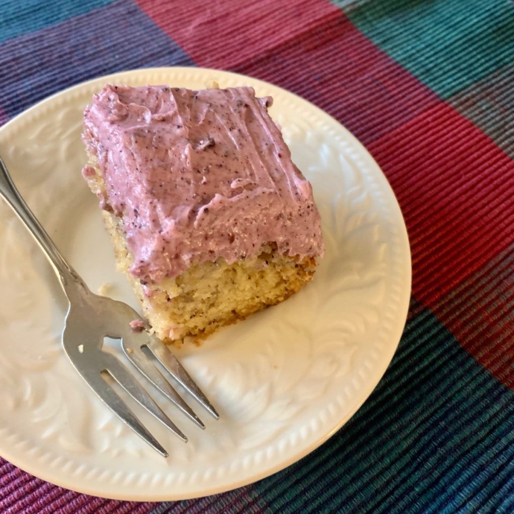 blueberry frosting lemon cake