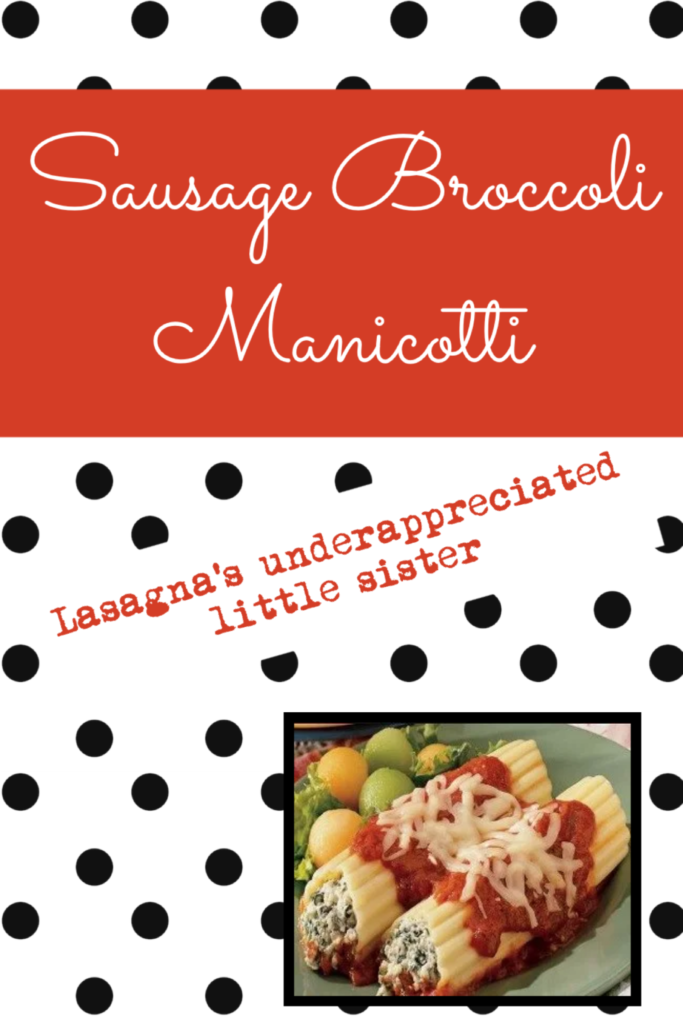 sausage broccoli manicotti pin