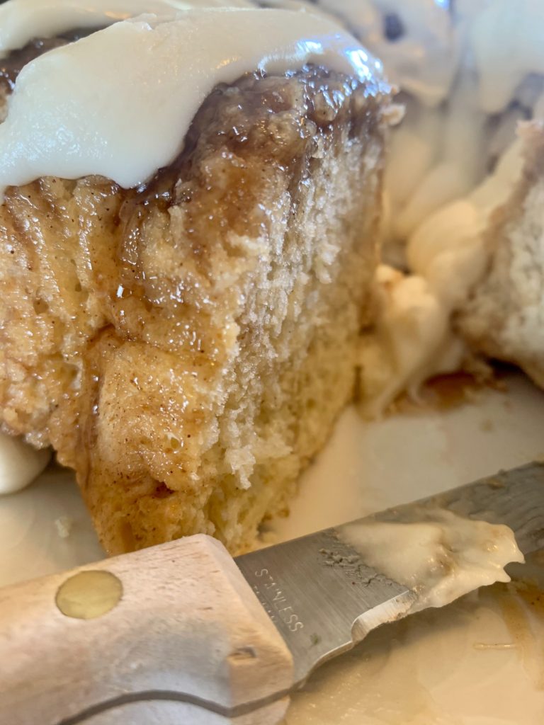 maple butter sweet bread with amaretto cream cheese frosting