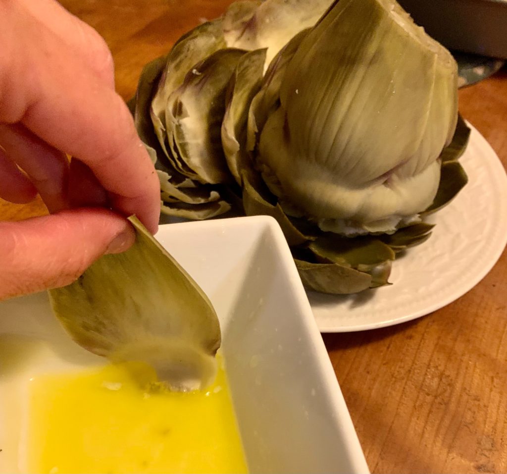 steamed artichokes butter